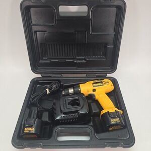 Dewalt DW952 9.6V Cordless Drill Adjustable Clutch 3/8" w/ Charger 2 Batteries